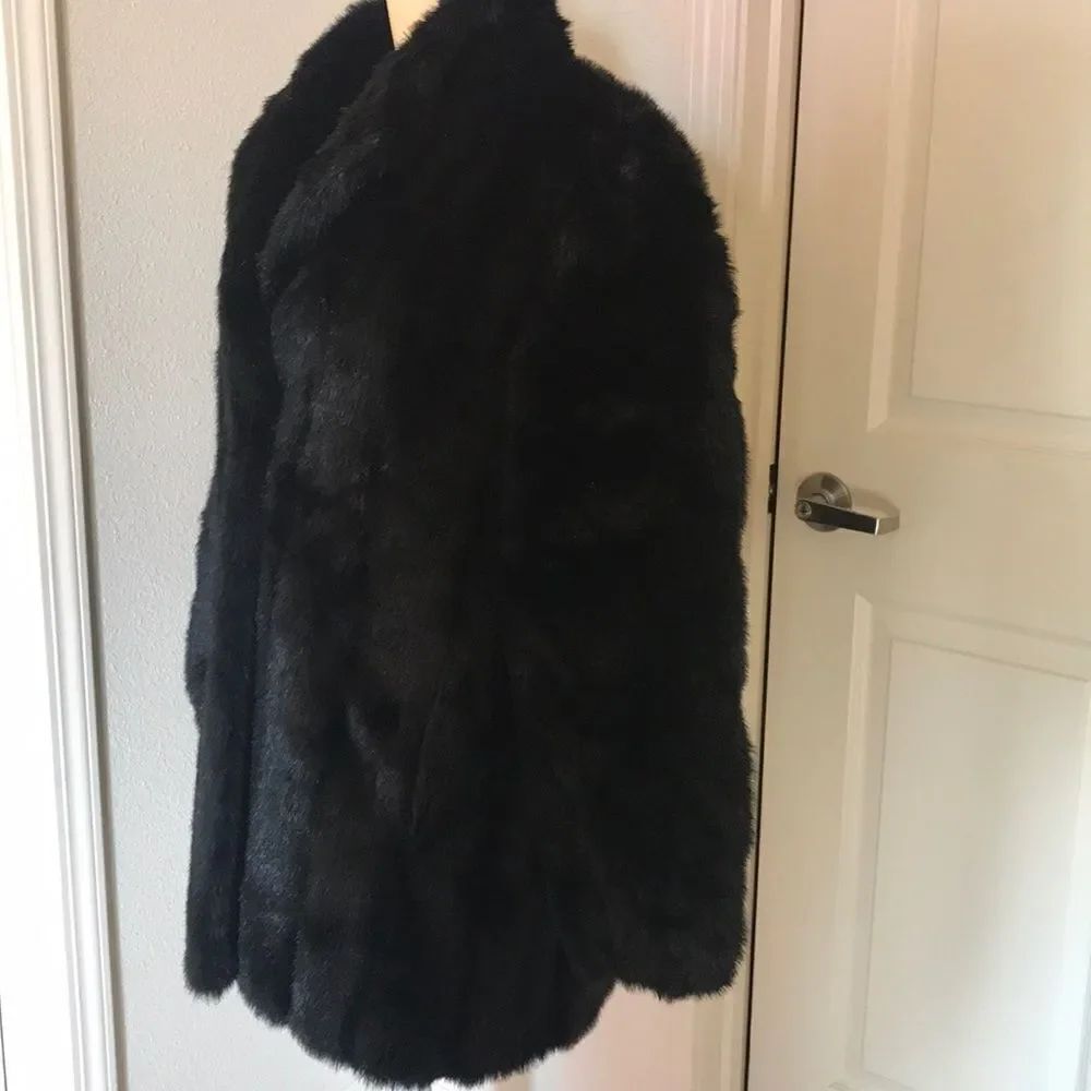 Mariel Faux For Coat  Large Vintage Black - Picture 4 of 14
